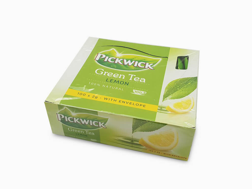 artikel Buigen Daarom Pickwick Thee groene thee citroen envelop 100 stuks – Koffiebron